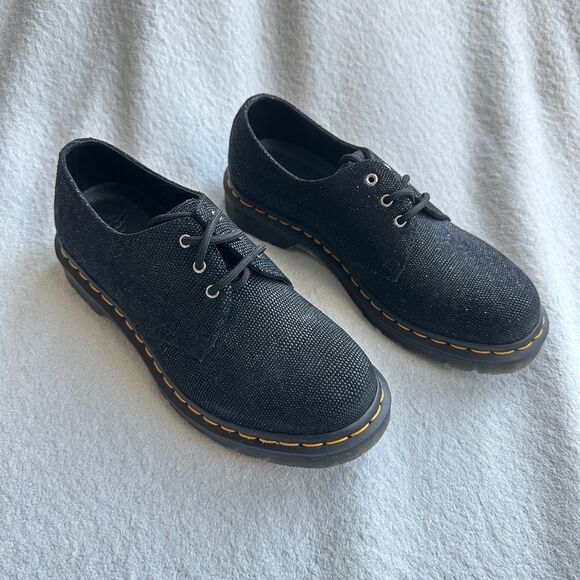 New Dr. Martens  1461 Glitter Ray Black women’s oxfords‎ US Size 9 chunky - Picture 9 of 12